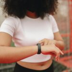 athlete checking HRV device