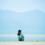 calm person meditating