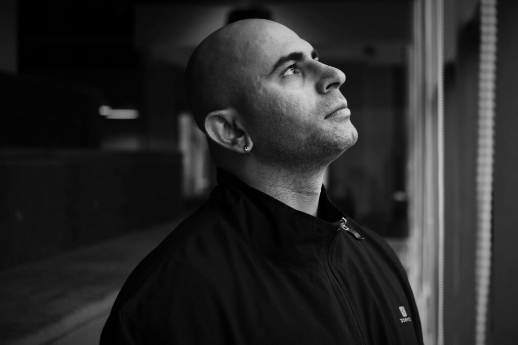 person looking at stock chart