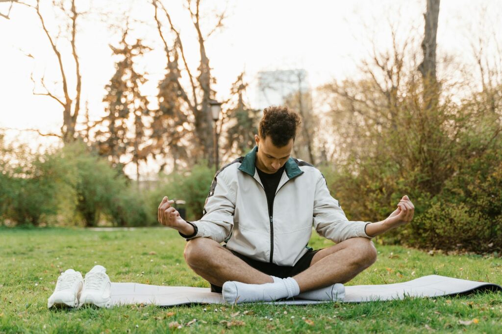 person meditating peaceful